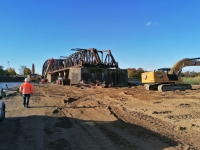 Abriss der Eisenbahnbrücke über die Oder